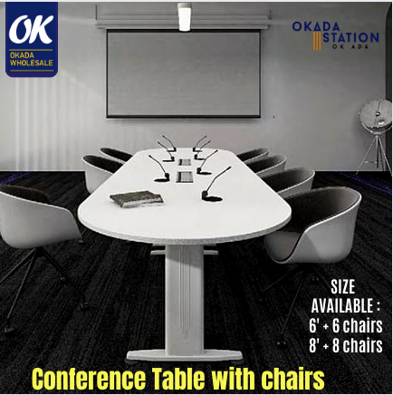 OVAL OFFICE CONFERENCE TABLE WITH EXECUTIVE MESH CHAIR / MEETING TABLE / CONFERENCE TABLE / H SERIES / ERGONOMIC CHAIR