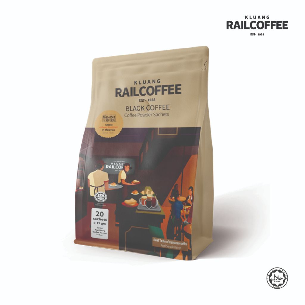 Kopi Uncang - Original Kluang Rail Black Coffee (20 Sachets)