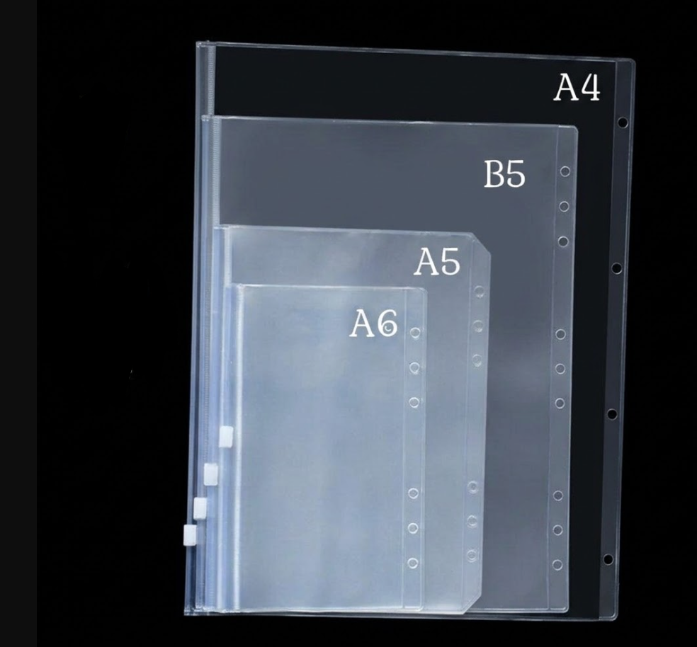 File Bag Stationery Clear Plastic Bag Translucent Folder student kids stationery A4/A5/B6 Size Document Bag File Folder 83303 - A3 Random SL-83303-KK