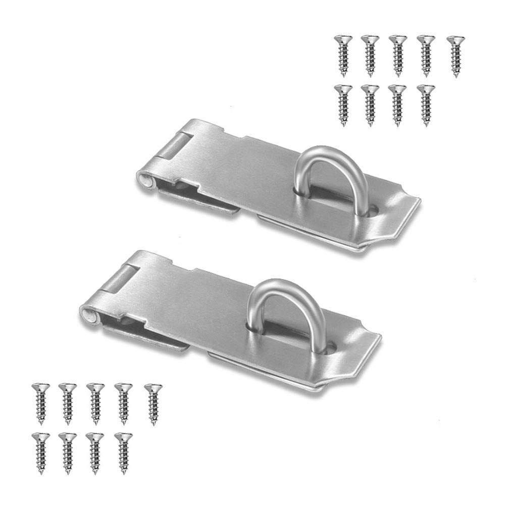 Stainless Steel 304 201 Hasp & Staple Latch Door Lock Padlock Clasp Security Safety Hasp Lock - 5 INCH
