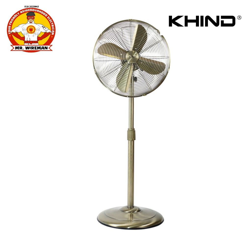 Khind SF161 16 Inch 3 Speed Setting by Rotary Switch Antique Stand Fan