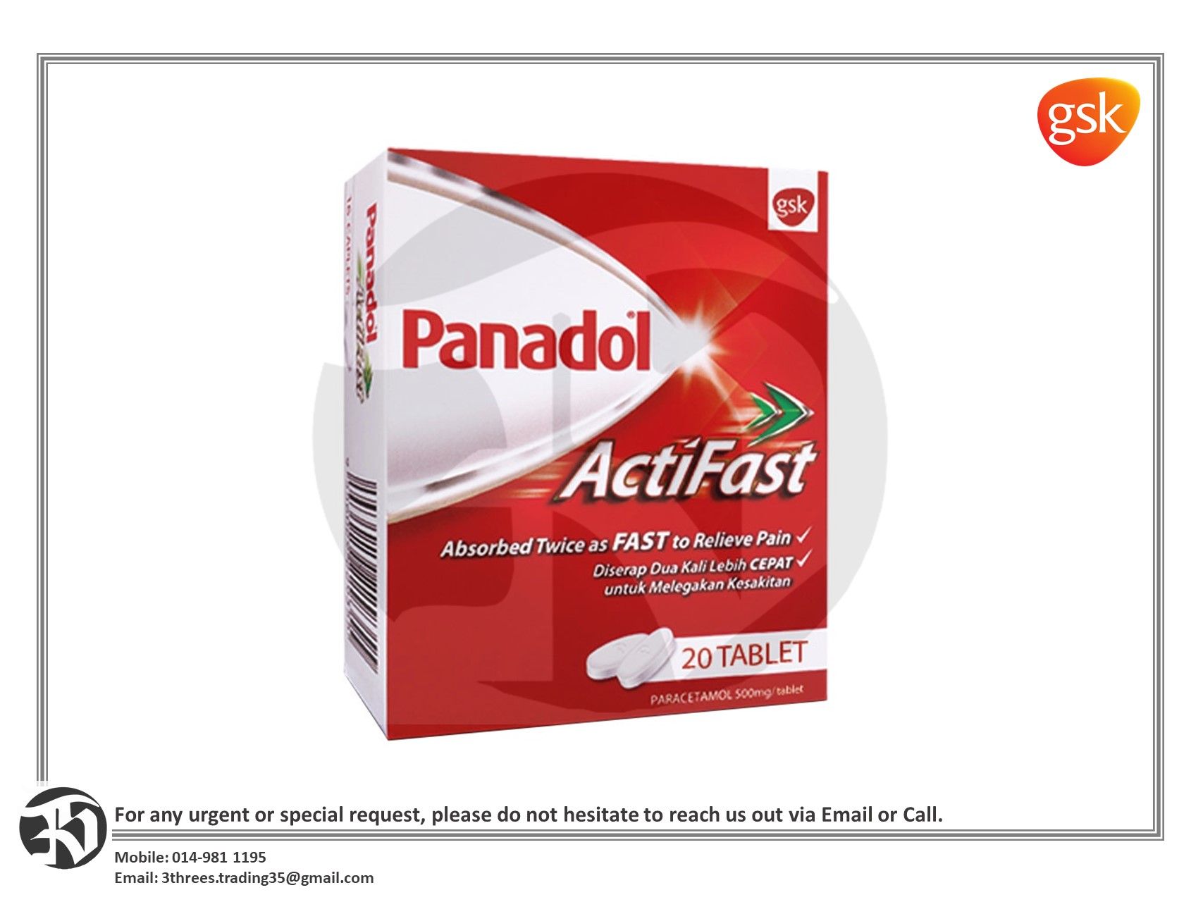 Panadol Actifast (500mg x 20s)