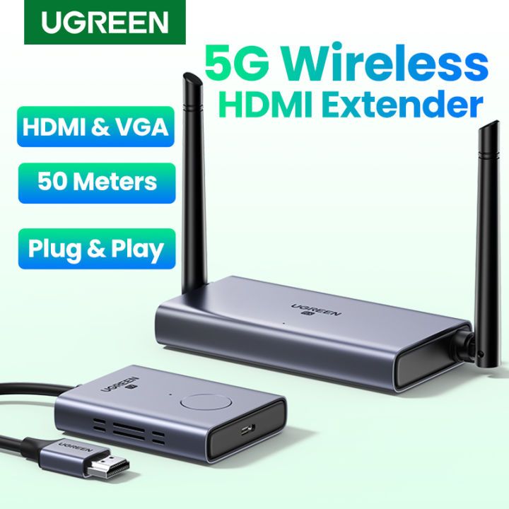 UGREEN Wireless HDMI Extender Video Transmitter Receiver Kit 5G 50M Transmits Display Dongle HDMI VGA Wireless Display