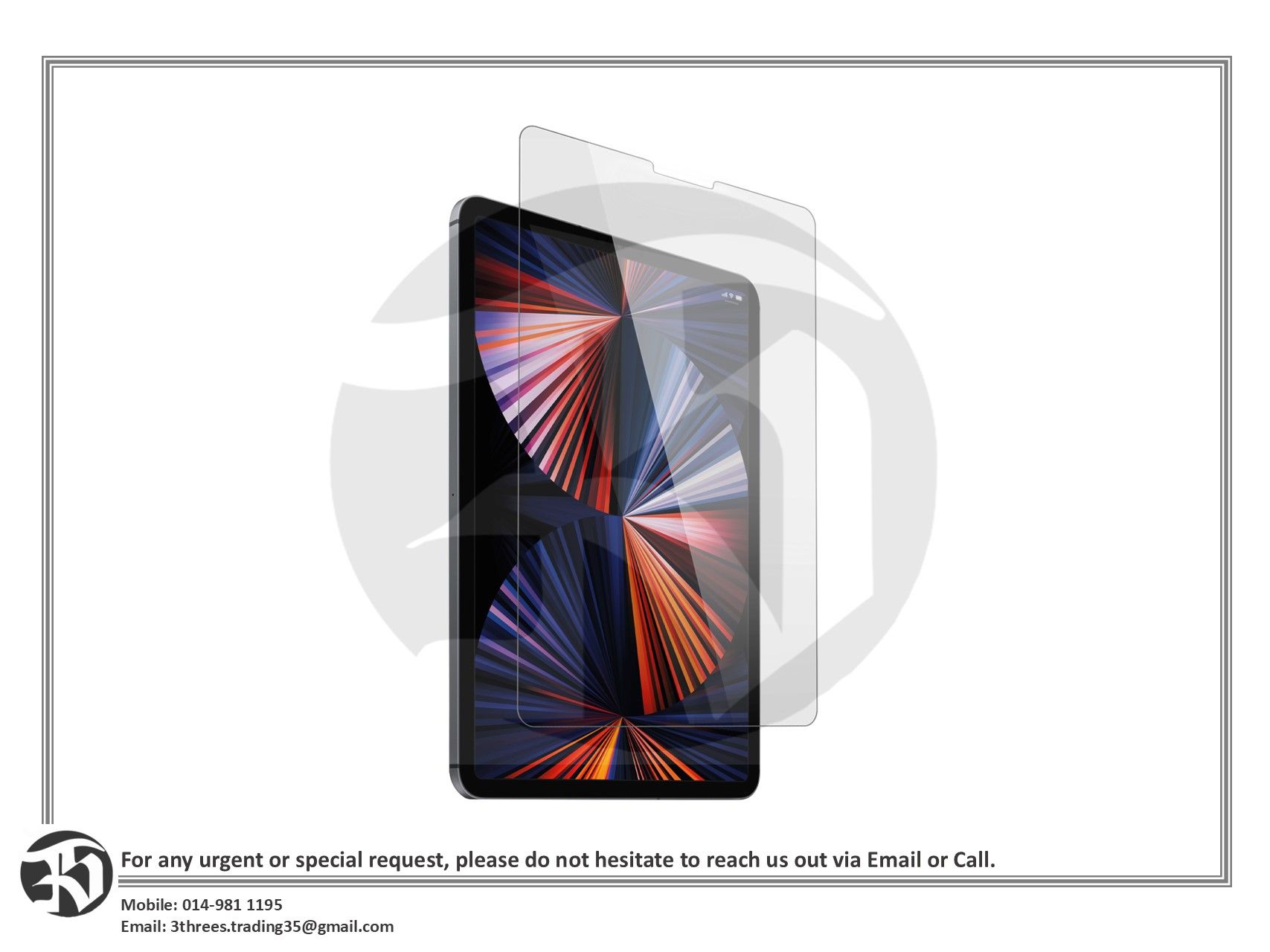 Clear Tempered Glass Screen Protector for iPad Pro 11" (4th Gen, 2022)