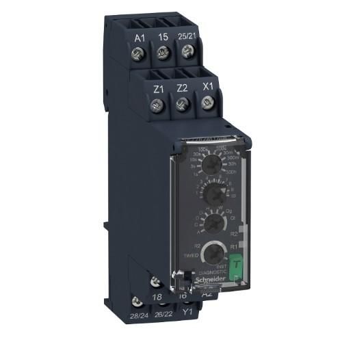 SCHNEIDER ZELIO TIMER RELAYS MULTI-FUNCTION TIMING RELAY 0.05S-300H 24-240V AC/DC 2CO (RE22R2MYMR)