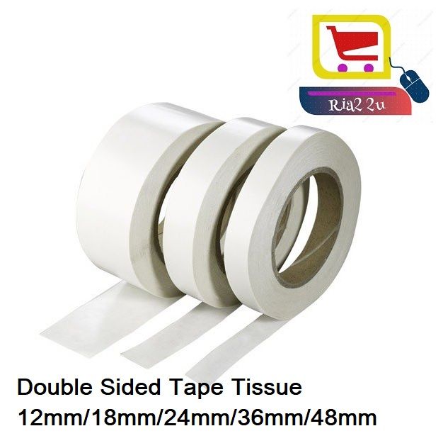 Double Sided Tape Tissue / DST 12mm / 18mm / 24mm / 36mm / 48mm x 10Y RTSB