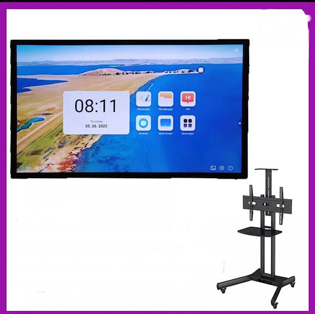 QS 65 Inch Digital Whiteboard Interactive /Smart White Board Touch Screen Monitor /With Portable Floor Stand/No OS ( Use own PC )