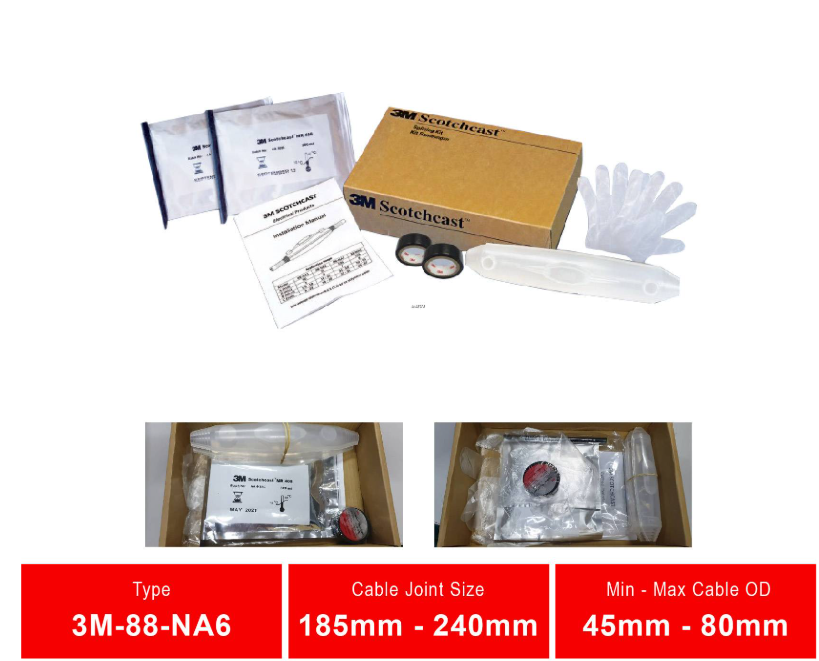 3M SCOTCHCAST 88-NA6 LOW VOLTAGE SPLICING KIT (185MM - 240MM)