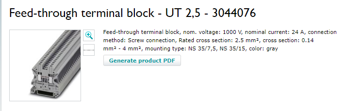 Phoenix Contact Feed-through terminal block - UT 2,5 - 3044076
