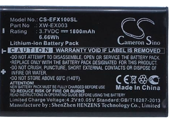 Cameron Sino EXFO XW-EX003 Battery - Replacement for EXFO AXS-100, AXS-110 OTDR (Li-ion,3.70V,1800mAh / 6.66Wh)