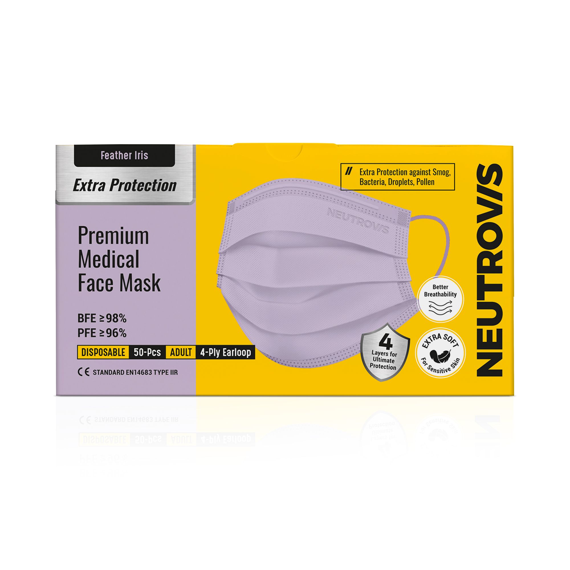 Neutrovis Medical Mask Full Series 72163 4ply Feath Iri Y-HK-71494-KK
