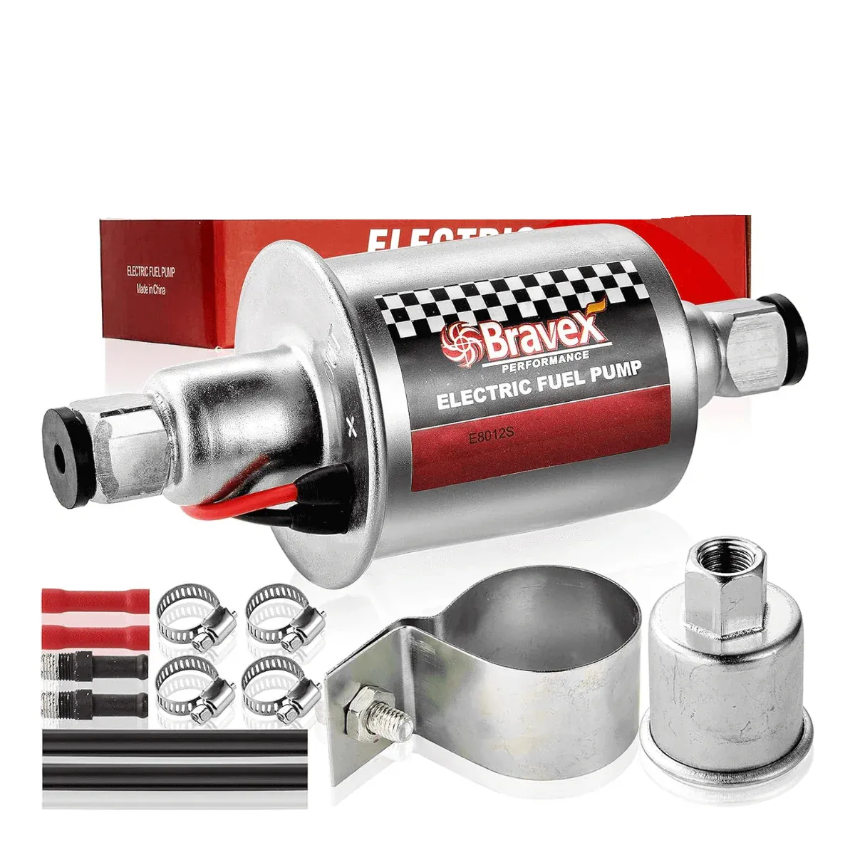Others *Bravex 5-9 Psi Electric Fuel Pump Universal 12V with Installation Kit E8012S
