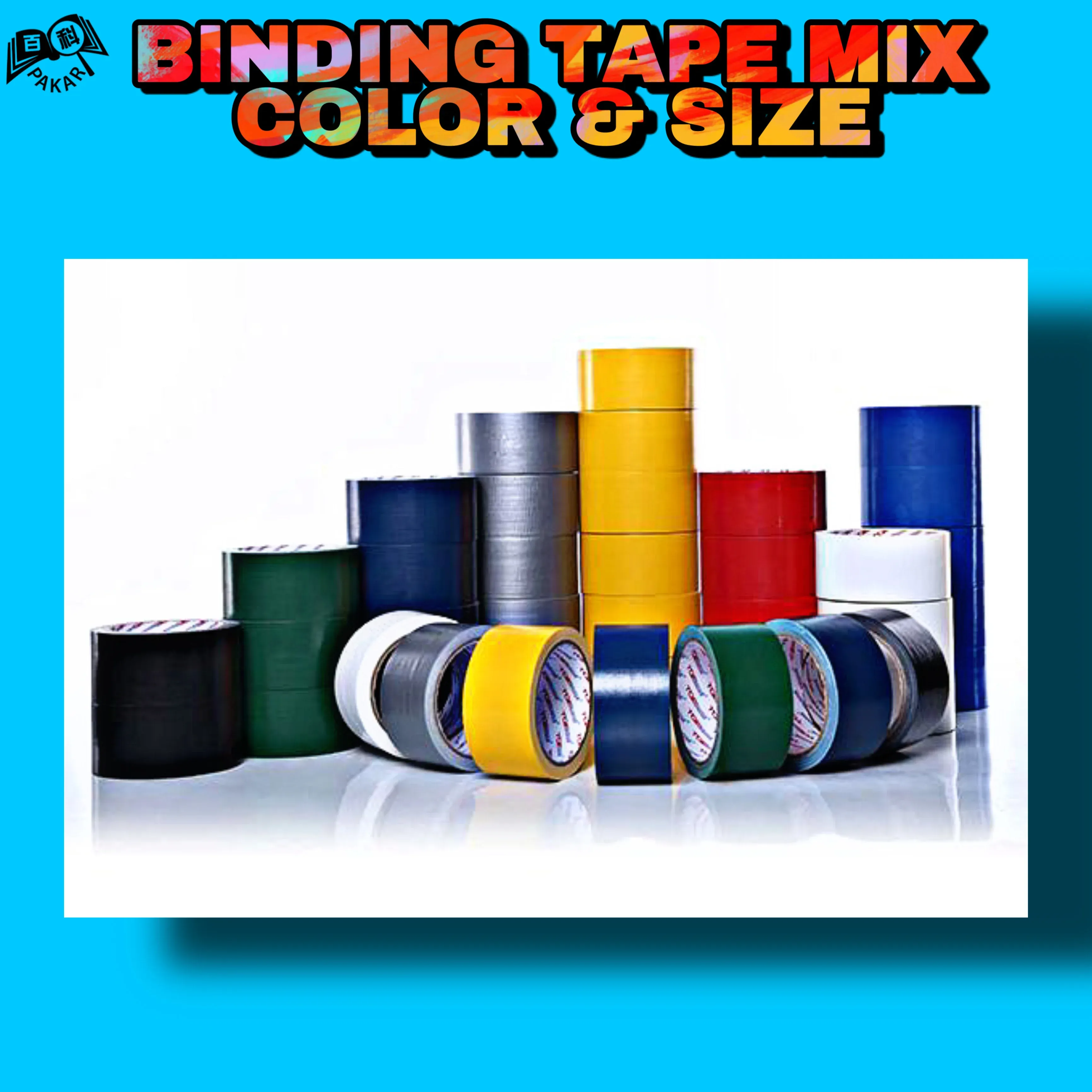 BINDING TAPE/CLOTH TAPE/DUCT TAPE 24MM, 36MM , 48MM & 72MM (RED, BLUE, GREEN, YELLOW & BLACK)
