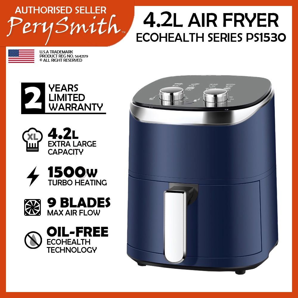 PerySmith 3D Air Fryer Ecohealth II Series PS1530 Blue Design (4.2L)