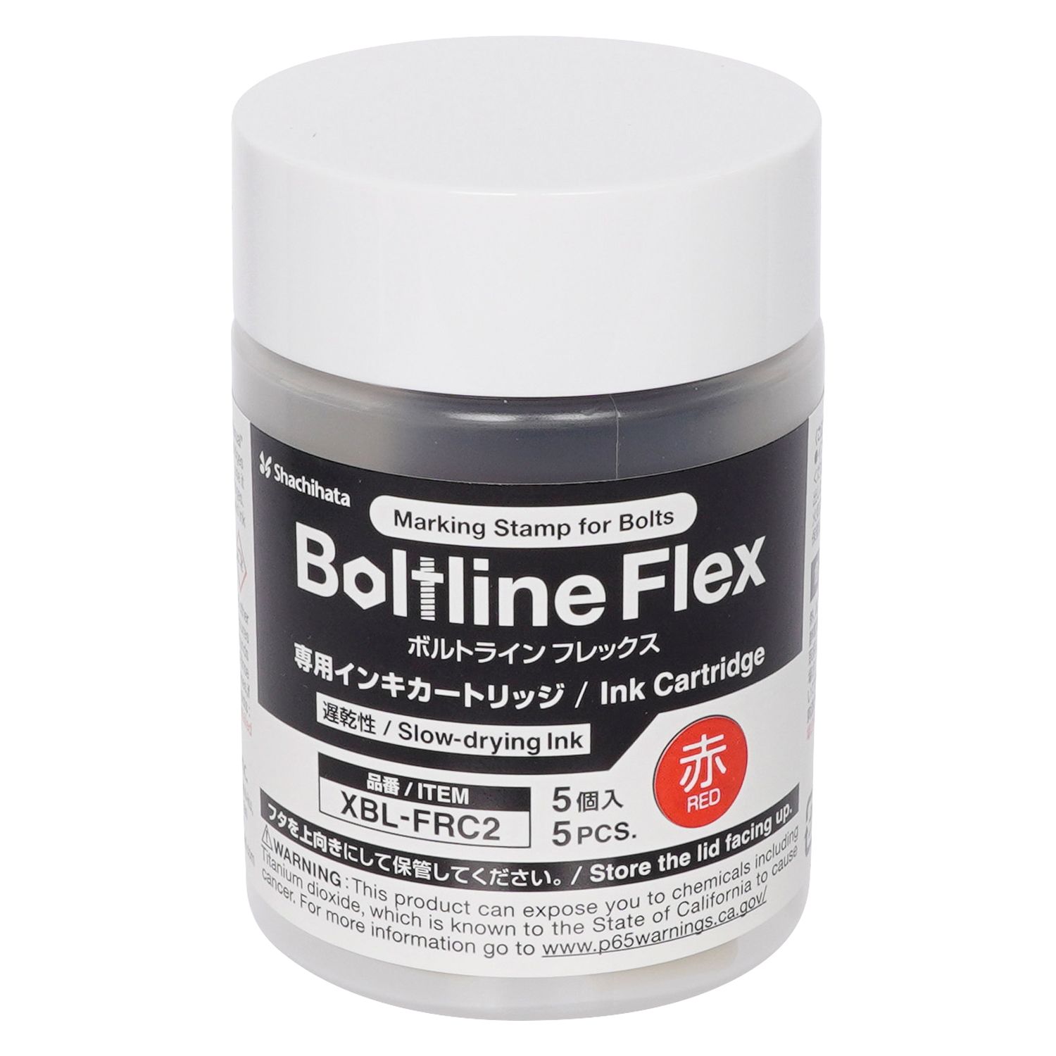 [PRE-ORDER] BOLTLINE FLEX Stamp Slow Dry Ink Catridge 5pcs - 6 Inks Colours Red