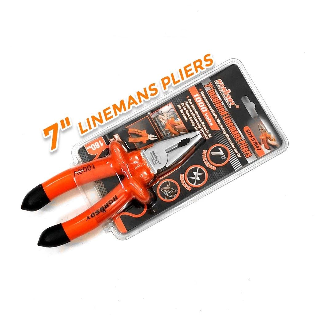 7" Inch Long Nose Pliers Combination Linemans Pliers Set Playar Muncung Tirus Wire Cutter Heavy Duty Barang Elektrik
