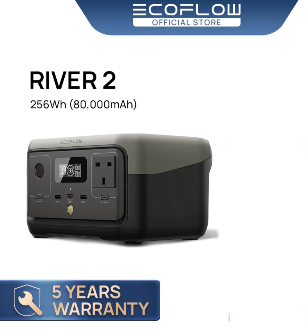 EcoFlow RIVER 2 Portable Power Station | 300W (Surge 600W) | 256Wh (80,000mAh)
