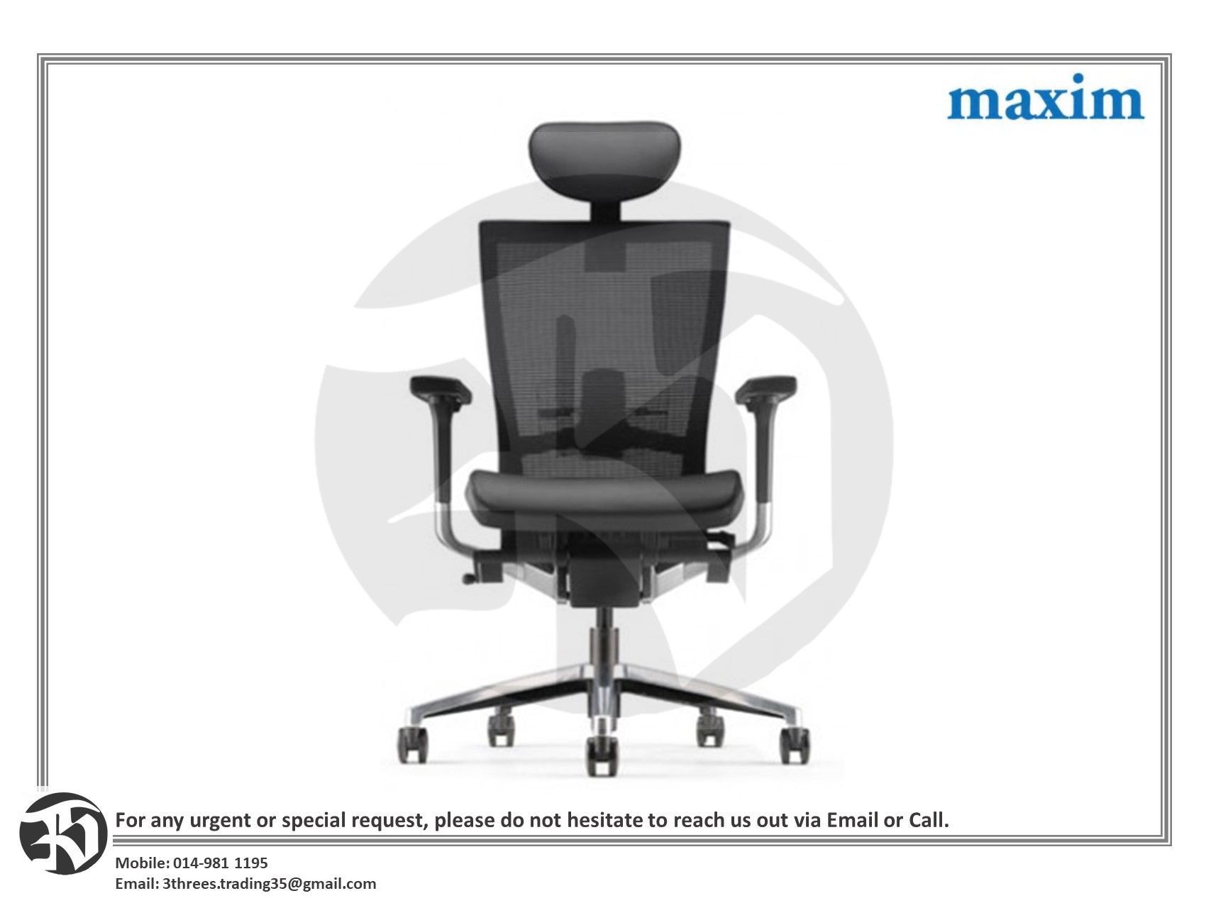 MAXIM Presidential High Back Chair MX8110L-18D58