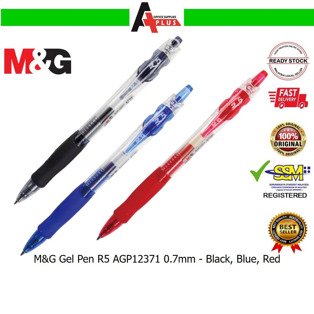 M&G Gel Pen R5 AGP12371 0.7mm / Pen Dakwat Gel - Black, Blue, Red