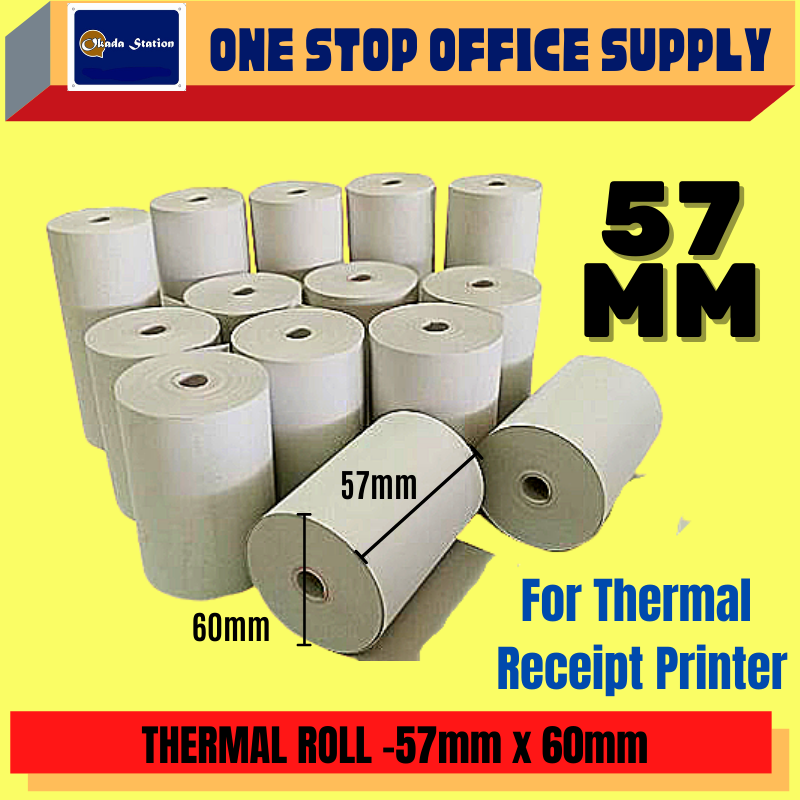 Paper THERMAL ROLL, THERMAL RECEIPT ROLL (57mm x 60mm X 12MM) / THERMAL ROLLS / PAPER ROLL