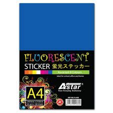 Astar Fluorescent Sticker Blue 50 pieces