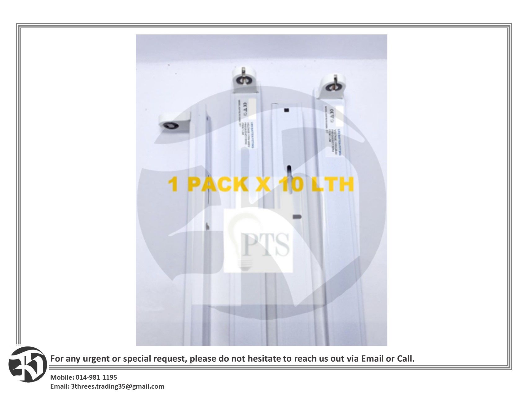 10 LTH X 4ft / 2ft T8 LED Casing With DOUBLE Input Wiring Slim Type