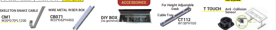 OFIS HEIGHT ADJUSTABLE DESK SERIES ACCESSORIES