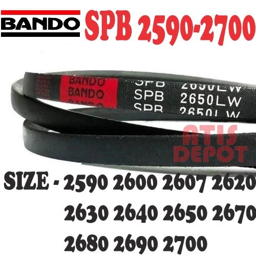 BANDO SPB2590 SPB2600 SPB2607 SPB2620 SPB2630 SPB2640 SPB2650 SPB2670 SPB2680 SPB2690 SPB2700 Narrow V-Belt SP Type