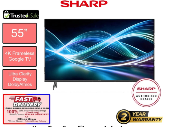 Sharp 55" UHD 4K Google TV 4T-C55HJ6000X | 4TC55HJ6000X | Smart TV | Android | LED TV