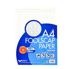 A4 Foolscap Paper 70gsm 100 sheets