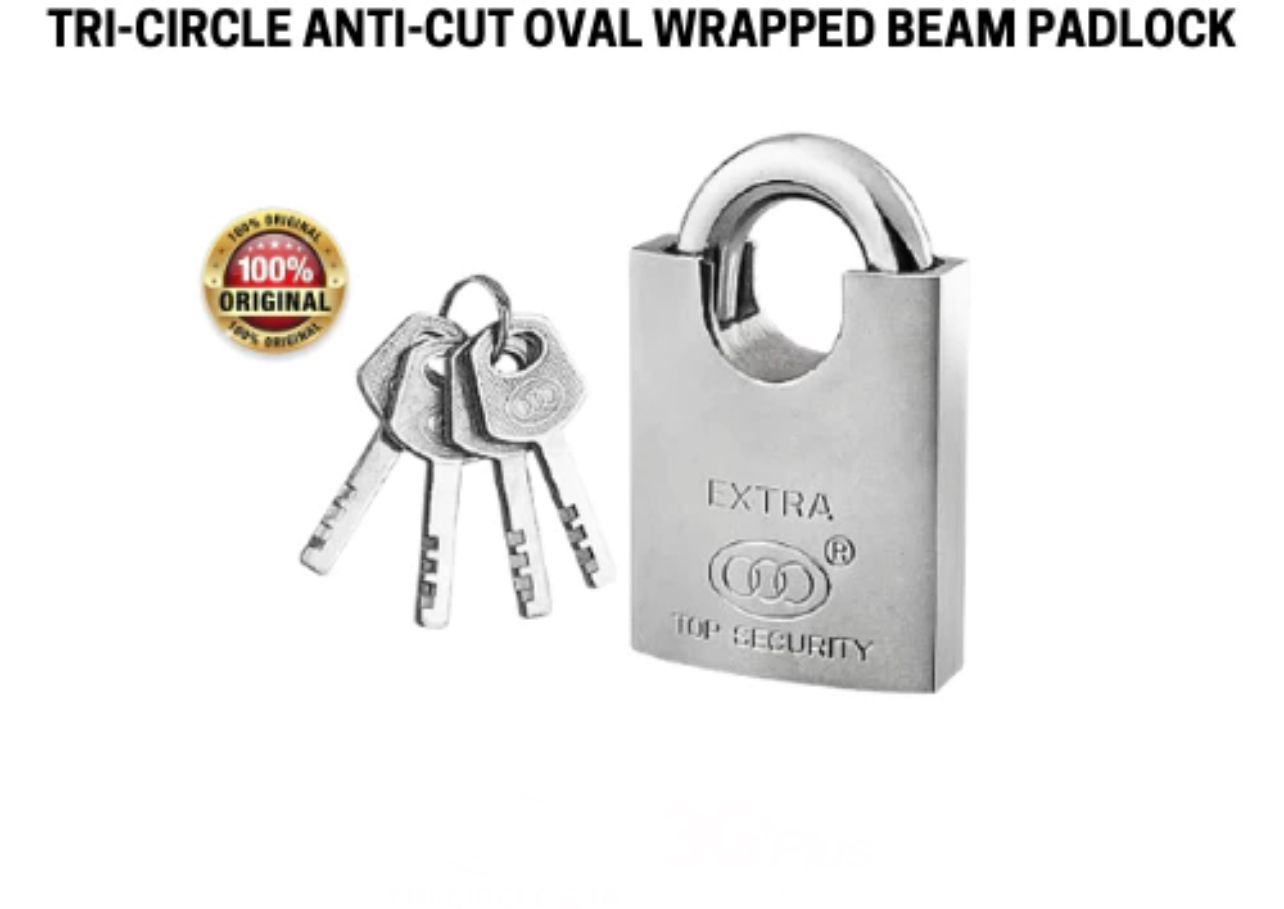 Tri Cricle Tri-Circle Anti Cut Oval Wrapped Beam Padlock