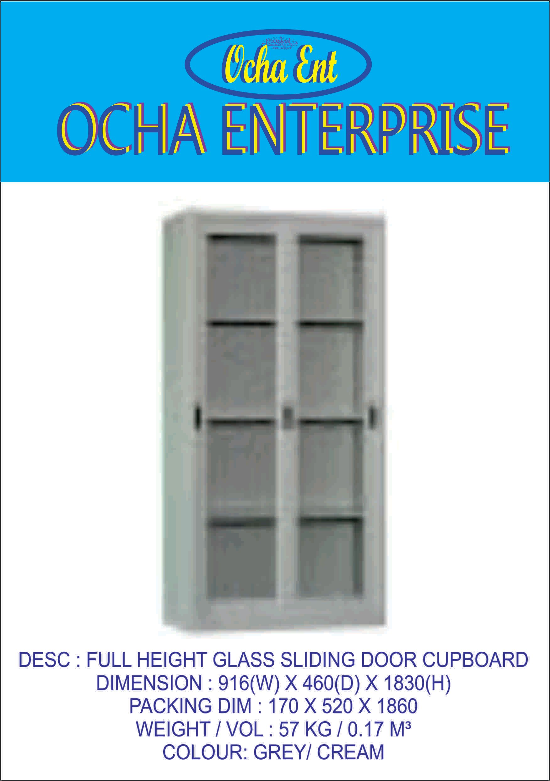 OCHA FULL HEIGHT GLASS SLIDING DOOR CUPBOARD- ORDER TO MAKE ITEM(CUSTOMIZE)