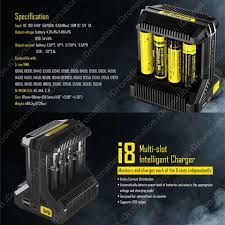 Nitecore I8 Battery Charger LCD Smart Intelligent Charging Li-ion Lithium Pengecas 18650 14500 16340 26650 32650 AAA