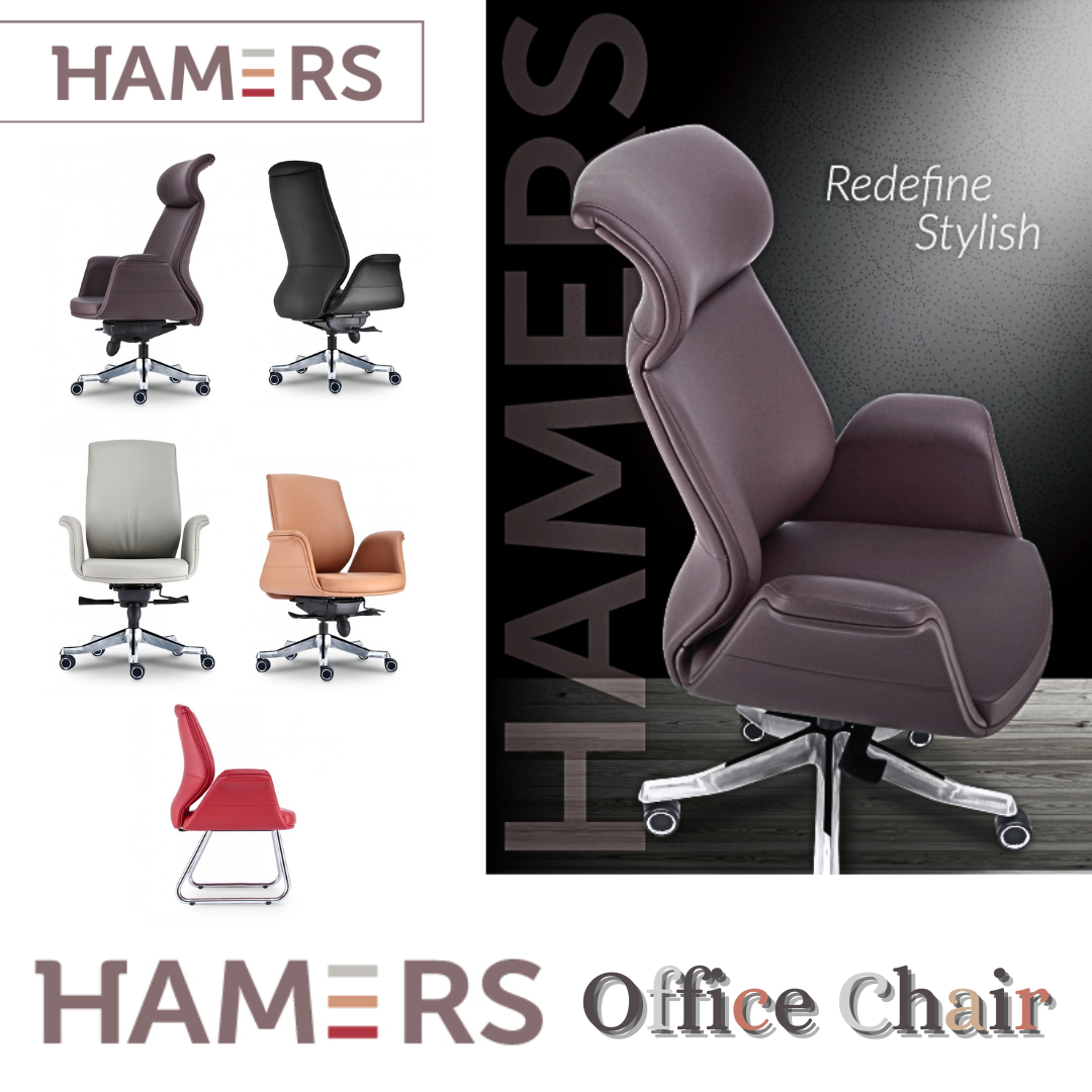 HAMERS ERGONOMIC OFFICE EXECUTIVE CHAIR WITH ALUMINIUM LEG - ALL SIZE (FABRIC) / CLASSIC CHAIR / EXECUTIVE SERIES / HAMERS SERIES / ERGONOMIC OFFICE CHAIR / EXECUTIVE CHAIR / ERGONOMIC EXECUTIVE CHAIR / OFFICE CHAIR / CHAIR / HAMERS