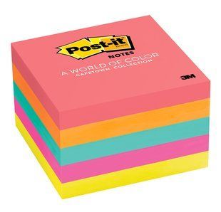 3M Post-it Notes 5 Pack Cape Town Collection 654 76mm x 76mm 5 x 100 sheets