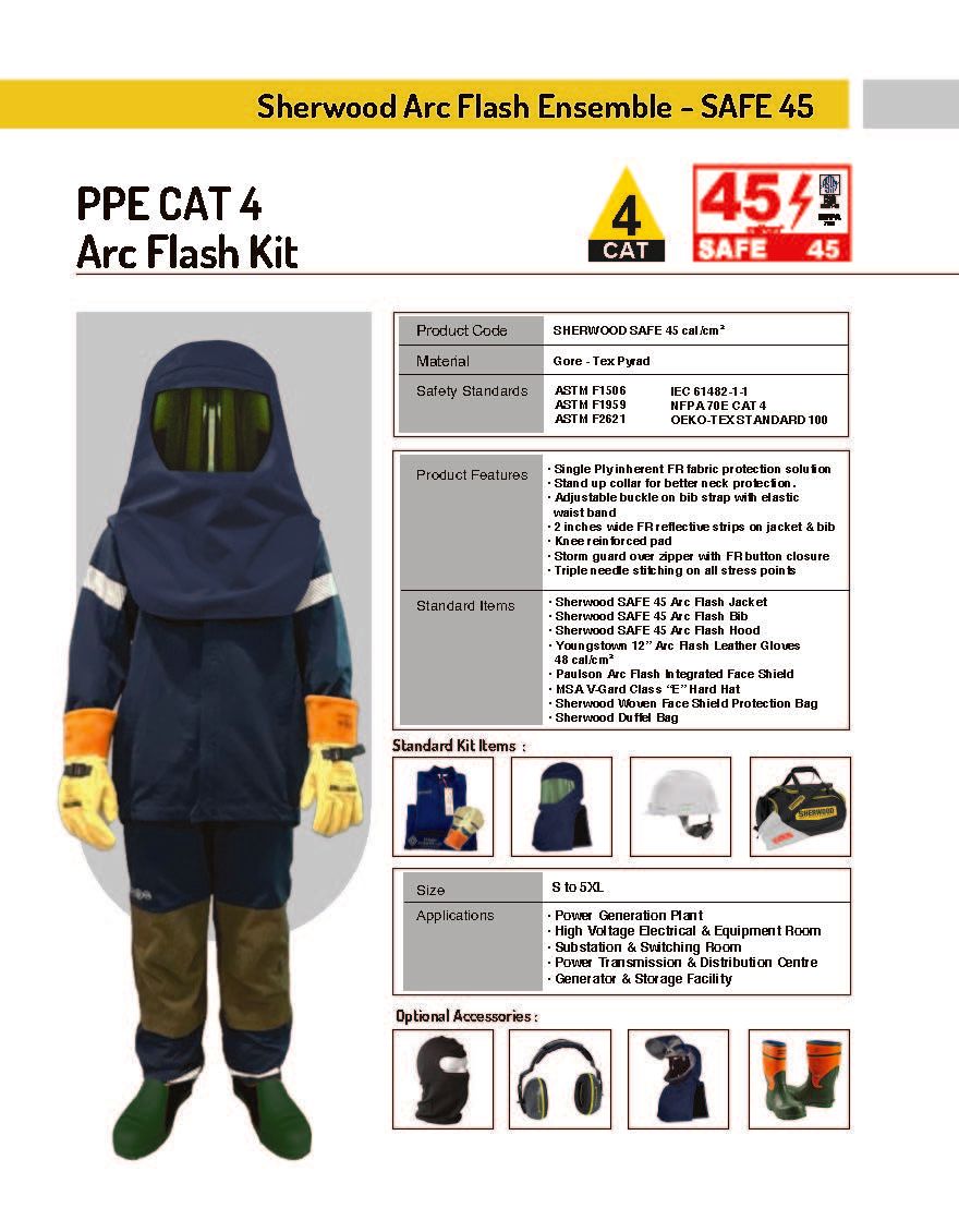 SHERWOOD ARC FLASH ENSEMBLE SUIT - SAFE 45 INTEGRATED (Navy Blue)