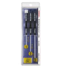 BALL-GRIP INTERCHANGEABLE SCREWDRIVER SET 220W-3(W/ 3 BITS)
