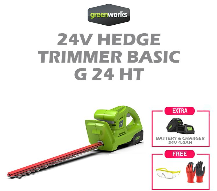 GREENWORKS 24V HEDGE TRIMMER BASIC G24HT
