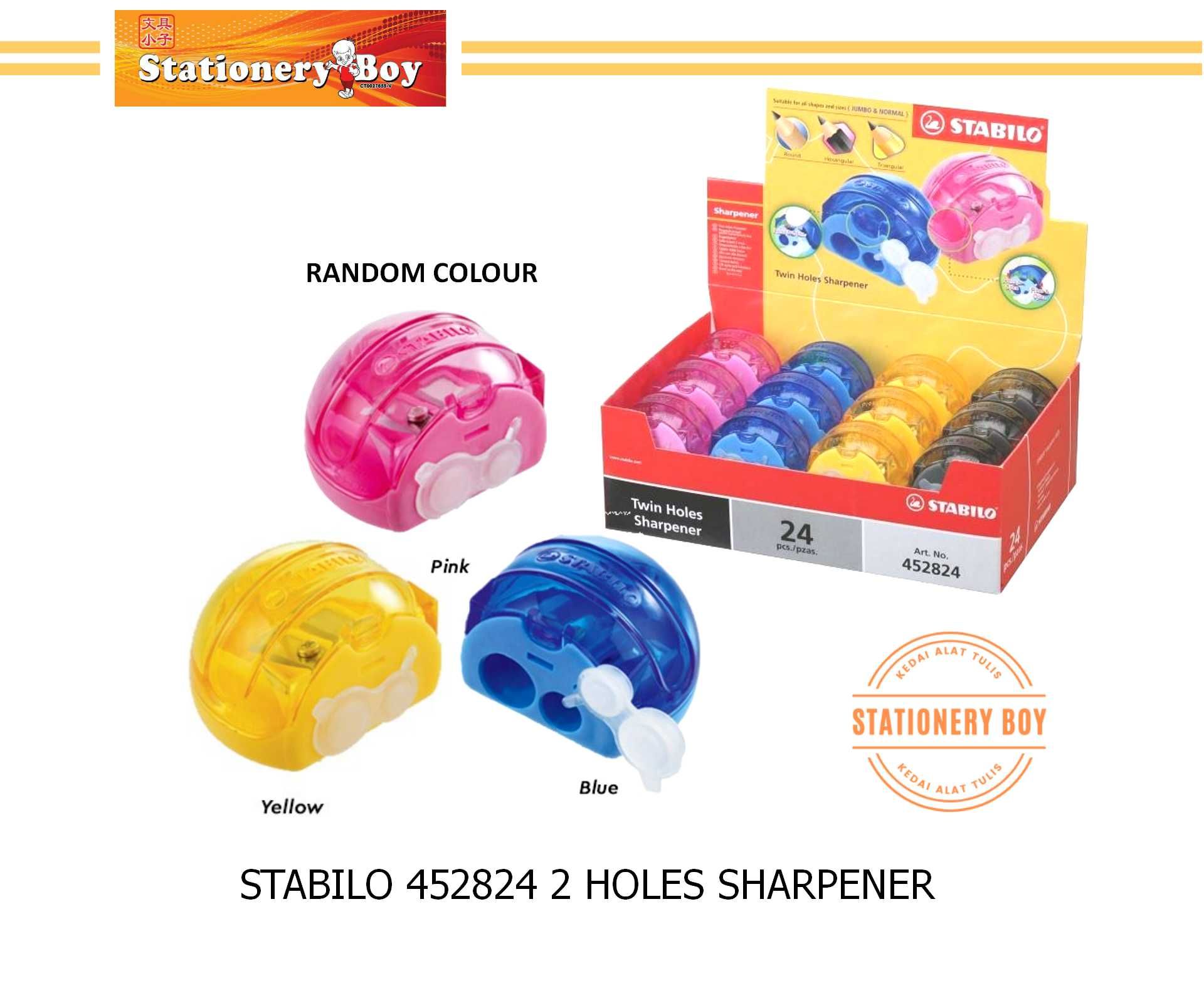 STABILO 452824 2 Holes Sharpener / Pengasah Pensel 2 Lubang