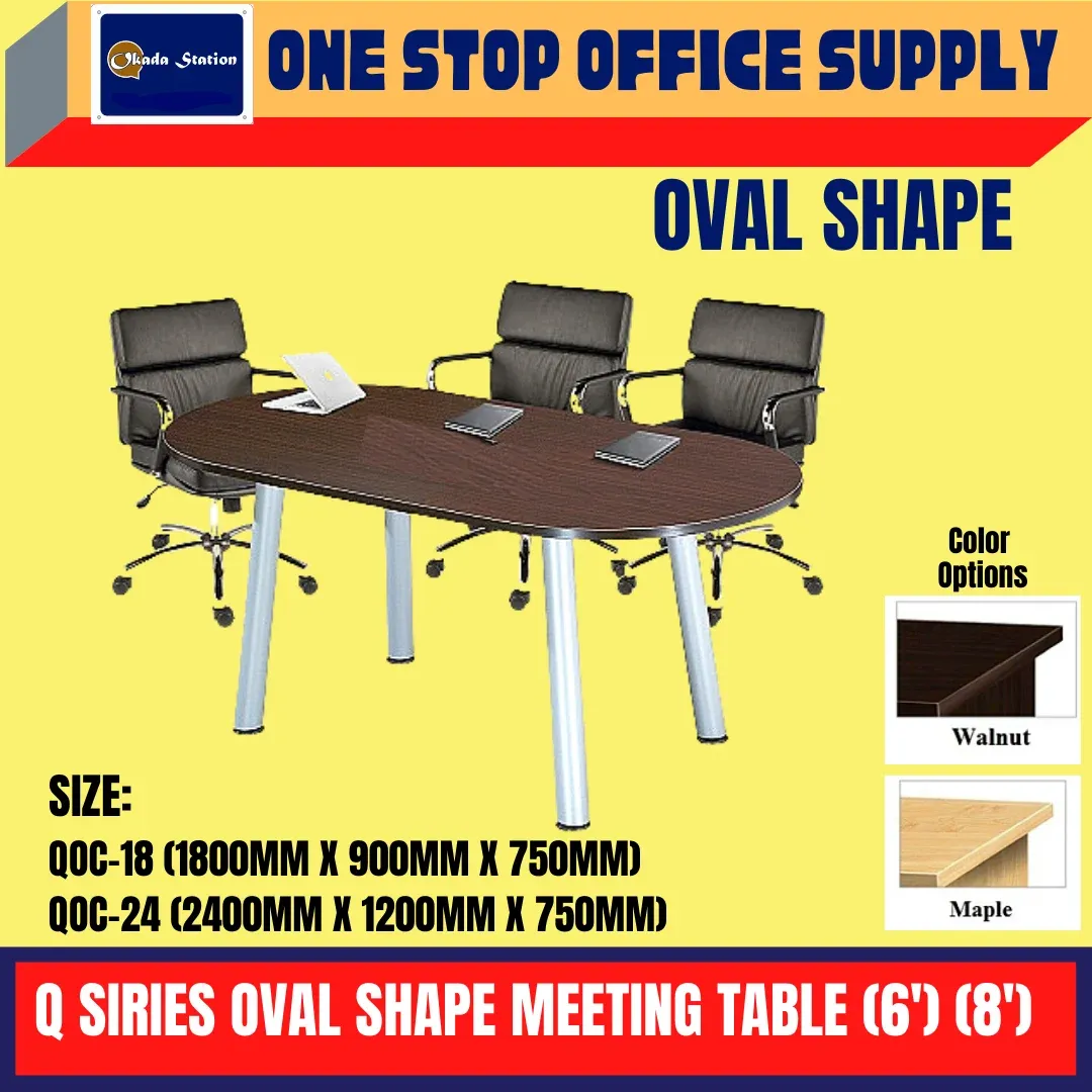 Q-SERIES OVAL CONFERENCE TABLE -(6') (8') / MEETING TABLE / CONFERENCE TABLE / MEJA MESYUARAT/ OFFICE TABLE