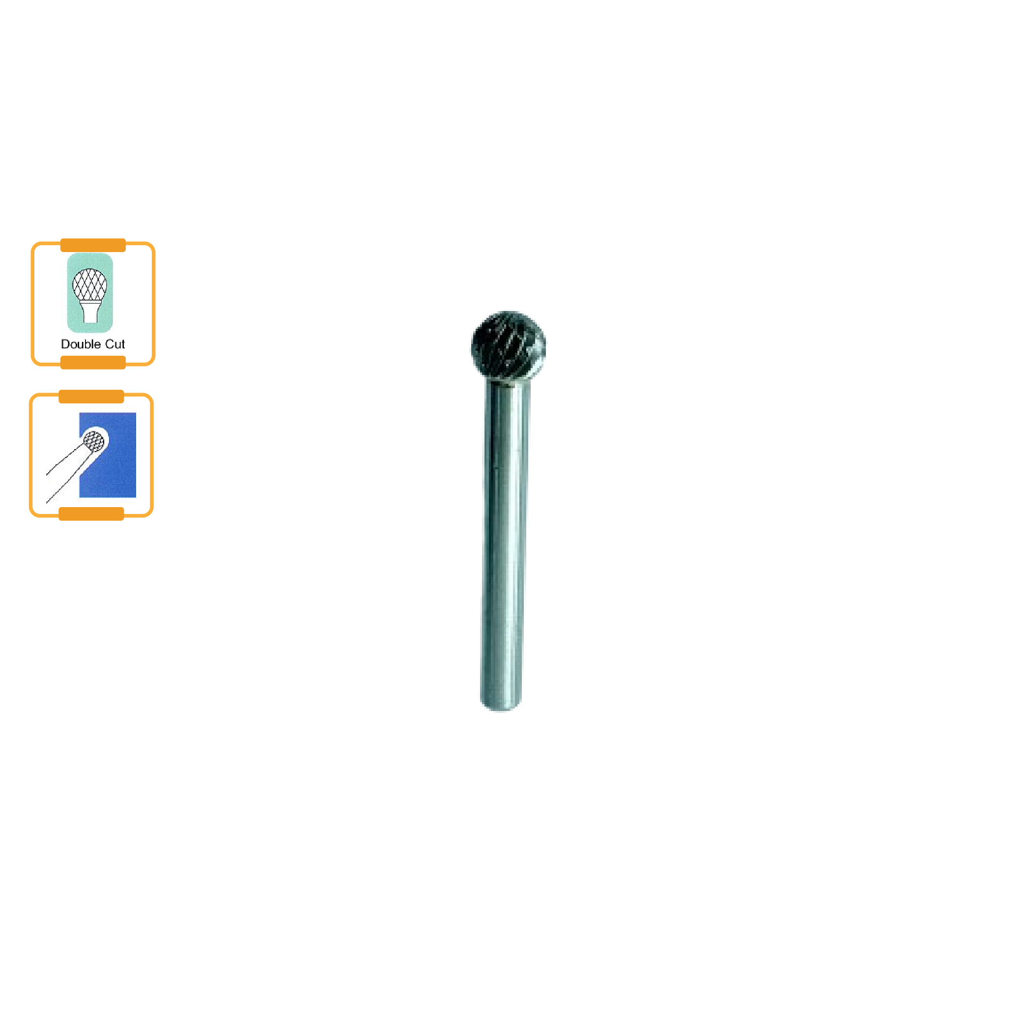 TBS Tungsten Carbide Rotary Burr Cylinder Ball Shape (Double Cut)