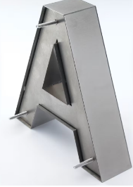 *3D LETTERING (8.5" (H) X 1" Thick) silver mirror box up (4 words)