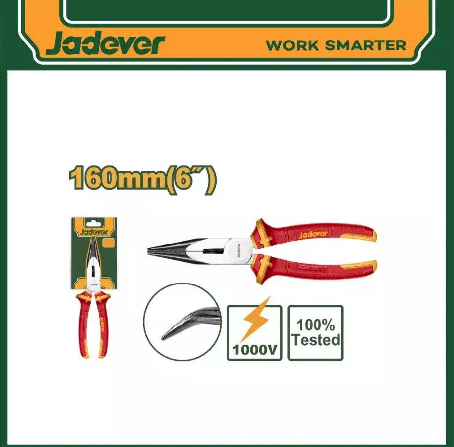 JADEVER INSULATED BENT NOSE PLIERS JDPL4936