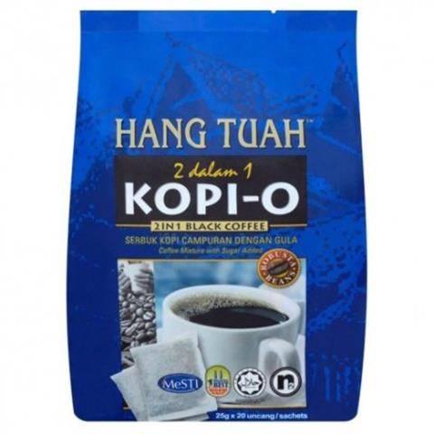 HANG TUAH KOPI O 2IN1 BLACK COFFEE MIXTURE WITH SUGAR BLUE 15 X 25G