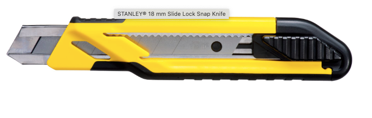 STANLEY庐 18 mm Slide Lock Snap Knife AND Blade