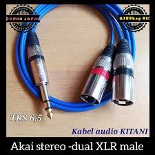 Akai mono to dual xlr cable / canon akai to dual jack cable