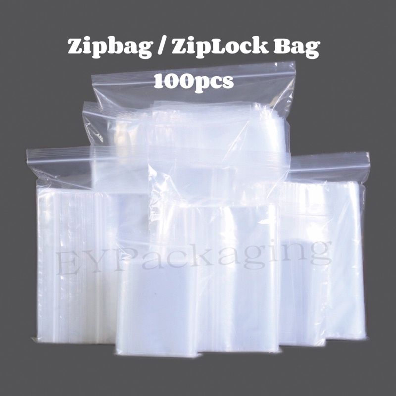 Bag Zip Lock 11.5cm(W) x 17cm(L) + 3cm(F) 100pcs/1 pck
