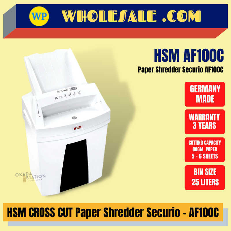 HSM / PAPER SHREDDER / CROSS CUT / SECURIO / AF100C / SHREDDER MACHINE / OFFICE SHREDDER