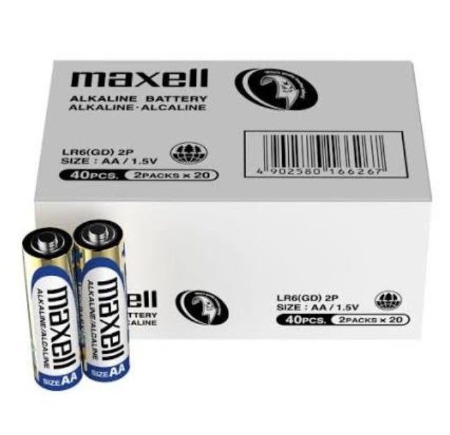 Maxell Alkaline AA Battery (2pcs shrink pack) - 40pcs/box LR06 2P