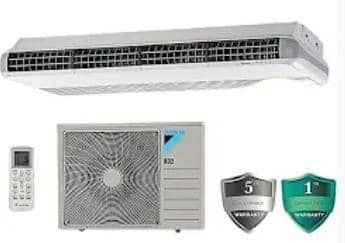 Menanggal aircond, cable dan piping sedia ada, Pemasangan dan pendawaian Air Cond Ceiling Expose baharu
